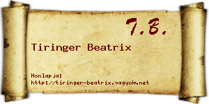 Tiringer Beatrix névjegykártya